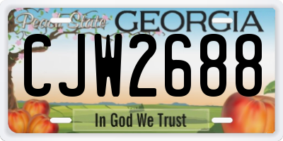 GA license plate CJW2688