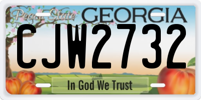 GA license plate CJW2732