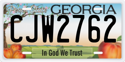 GA license plate CJW2762