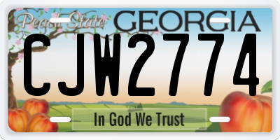 GA license plate CJW2774