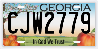 GA license plate CJW2779