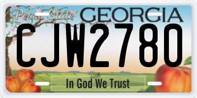 GA license plate CJW2780