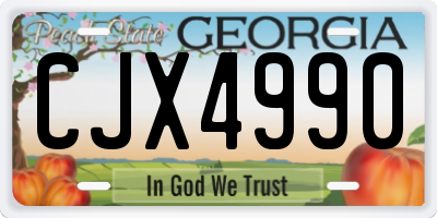 GA license plate CJX4990