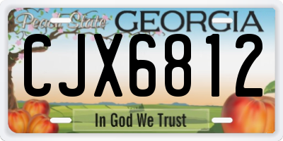 GA license plate CJX6812