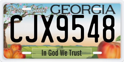 GA license plate CJX9548