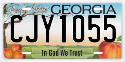 GA license plate CJY1055