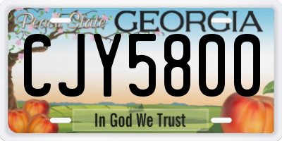 GA license plate CJY5800