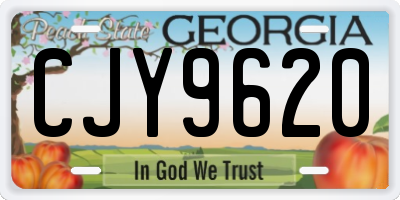 GA license plate CJY9620