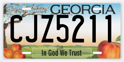GA license plate CJZ5211