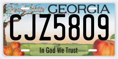 GA license plate CJZ5809
