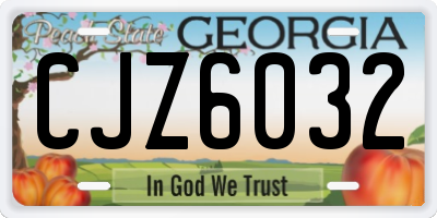 GA license plate CJZ6032