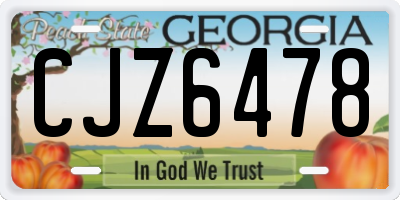 GA license plate CJZ6478