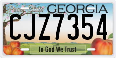 GA license plate CJZ7354