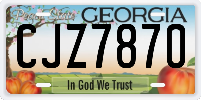 GA license plate CJZ7870