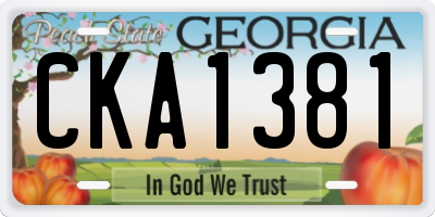 GA license plate CKA1381