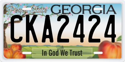 GA license plate CKA2424