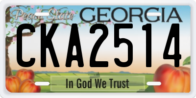 GA license plate CKA2514