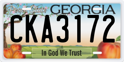 GA license plate CKA3172