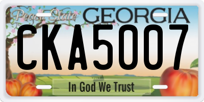 GA license plate CKA5007