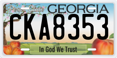 GA license plate CKA8353