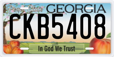 GA license plate CKB5408