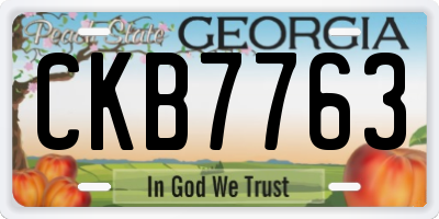 GA license plate CKB7763