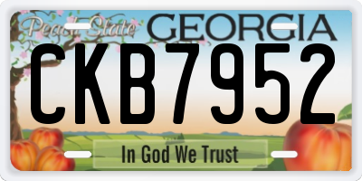 GA license plate CKB7952