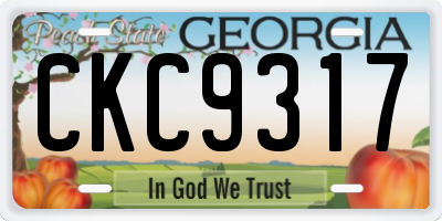 GA license plate CKC9317