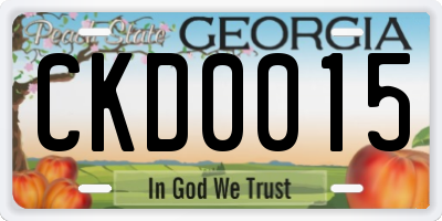 GA license plate CKD0015