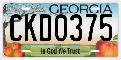 GA license plate CKD0375