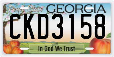 GA license plate CKD3158