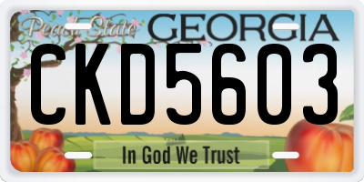 GA license plate CKD5603