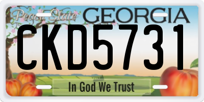 GA license plate CKD5731