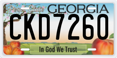 GA license plate CKD7260