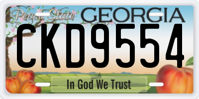 GA license plate CKD9554