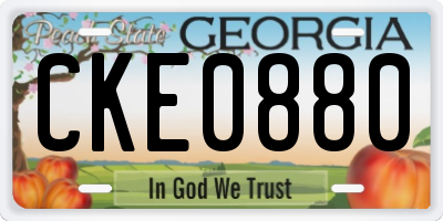 GA license plate CKE0880