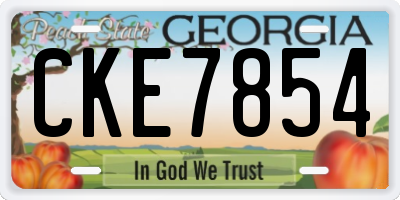 GA license plate CKE7854