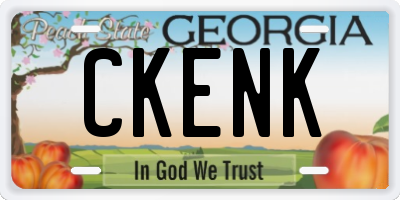 GA license plate CKENK