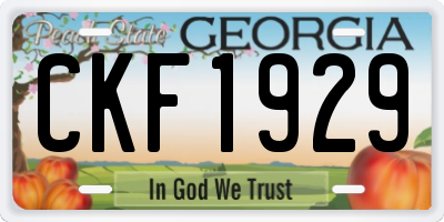 GA license plate CKF1929