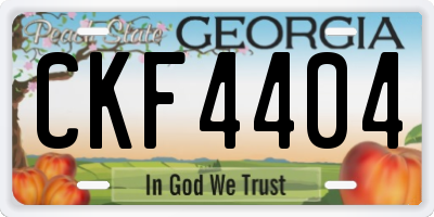 GA license plate CKF4404