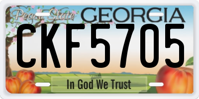 GA license plate CKF5705