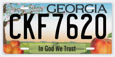 GA license plate CKF7620