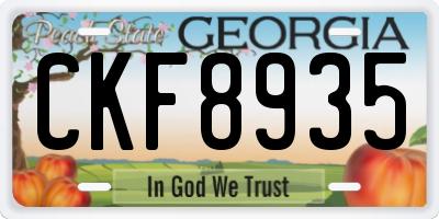 GA license plate CKF8935