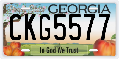 GA license plate CKG5577