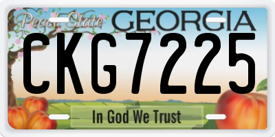 GA license plate CKG7225