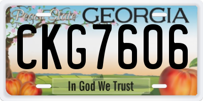 GA license plate CKG7606