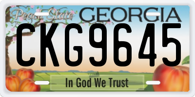 GA license plate CKG9645