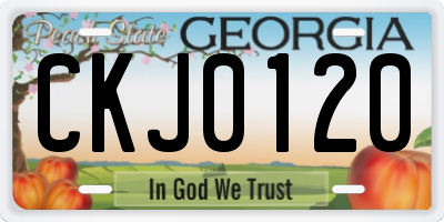 GA license plate CKJ0120