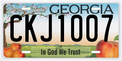 GA license plate CKJ1007
