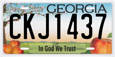 GA license plate CKJ1437
